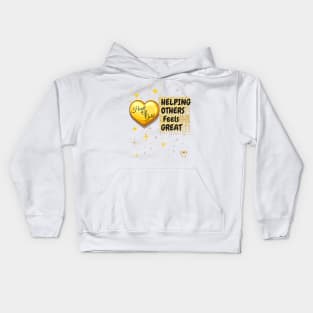 Heart of Gold Helping Other Feels Great / Gold Stars Kids Hoodie